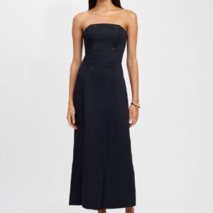 Oyster Strapless Button Dress Online Hot Sale